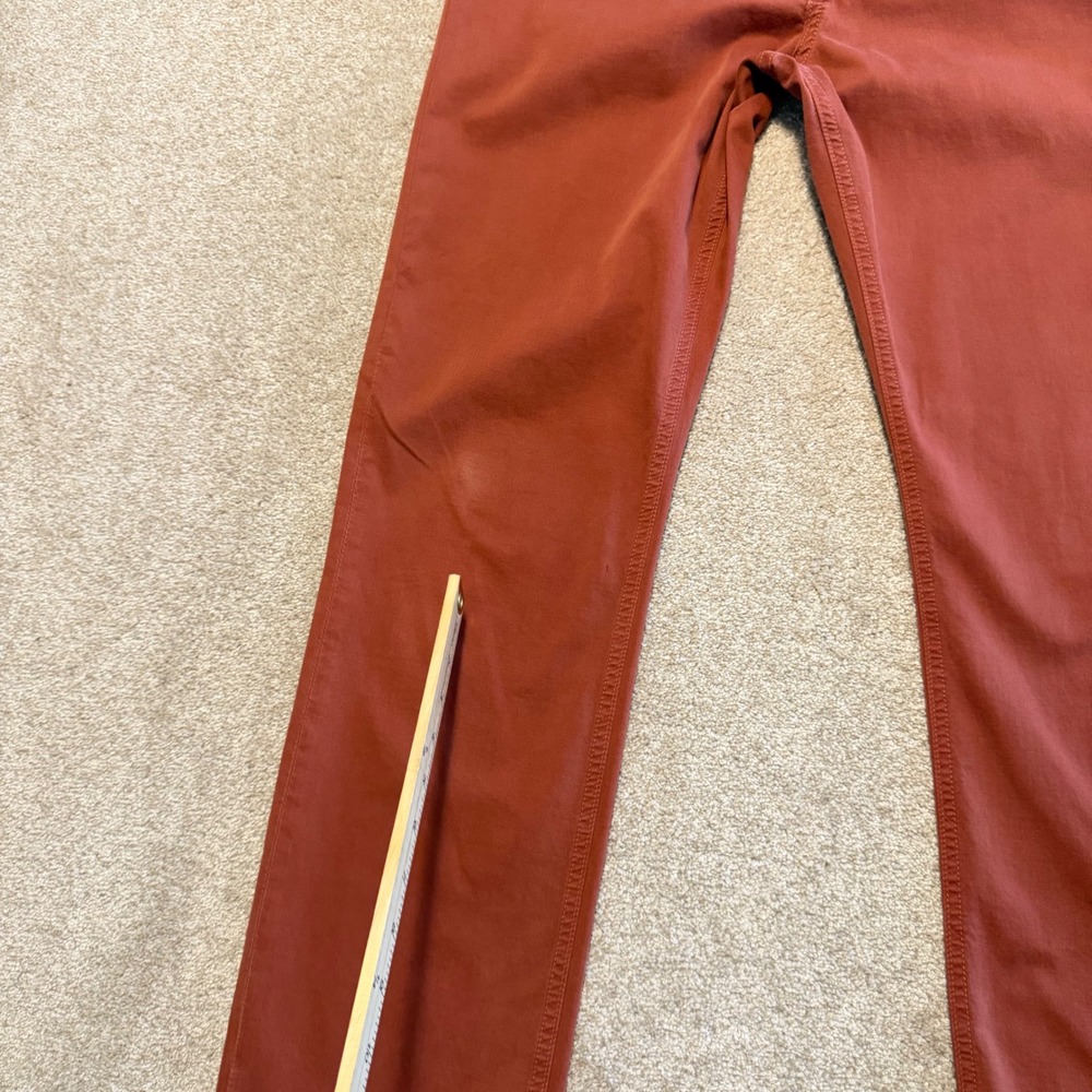 PAIGE Normandie Pants Men 30 Slim Straight Leg Made in USA Rust Burnt Orange - Picture 8 of 11